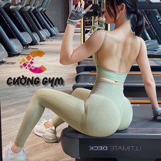 Quần Tập Gym Yoga Nữ Quần Dài Nhún Mông Chất Dệt Kim Cao Cấp