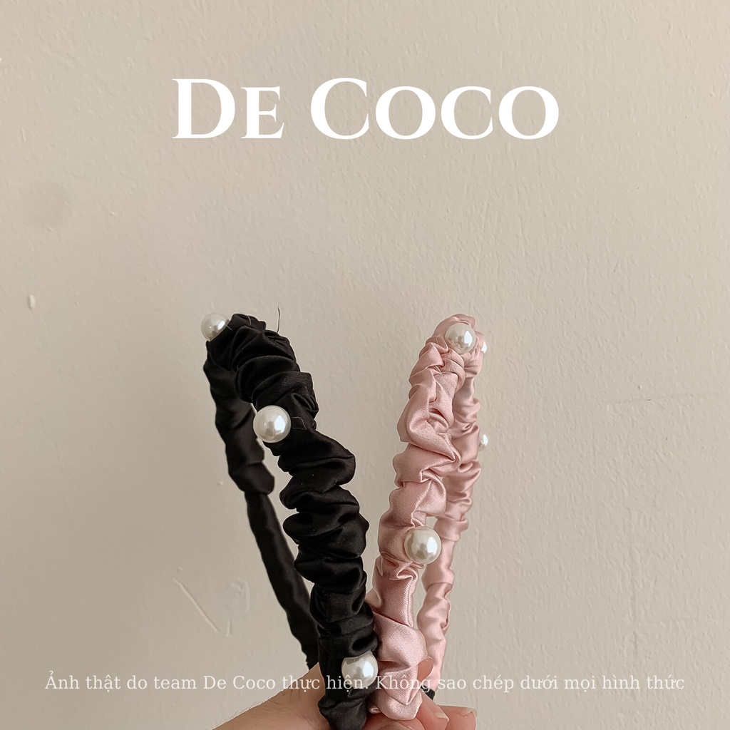 Bờm cài tóc trơn satin bản nhỏ decoco.accessories