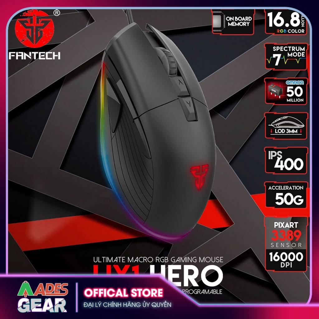 ✔️ Chuột Gaming Cao Cấp FANTECH UX1 HERO 16000DPI ✔️ 8 Phím Macro✔️ BẢO HÀNH 12 THÁNG