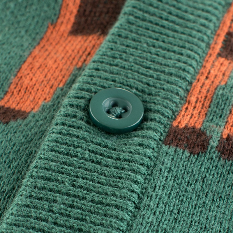 Áo khoác len cardigan IELGY dáng rộng màu xanh lá ngọt ngào có hàng nút cài phong cách Hàn Quốc cho bé trai