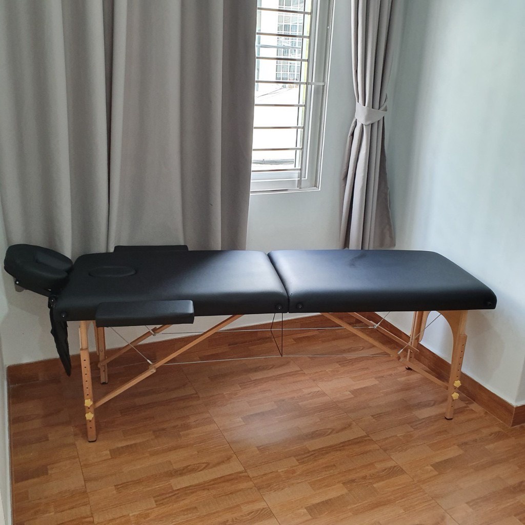 Giường spa cao cấp, giường vali chân gỗ chuyên dụng phun xăm - lucy store thiết bị vật tư spa