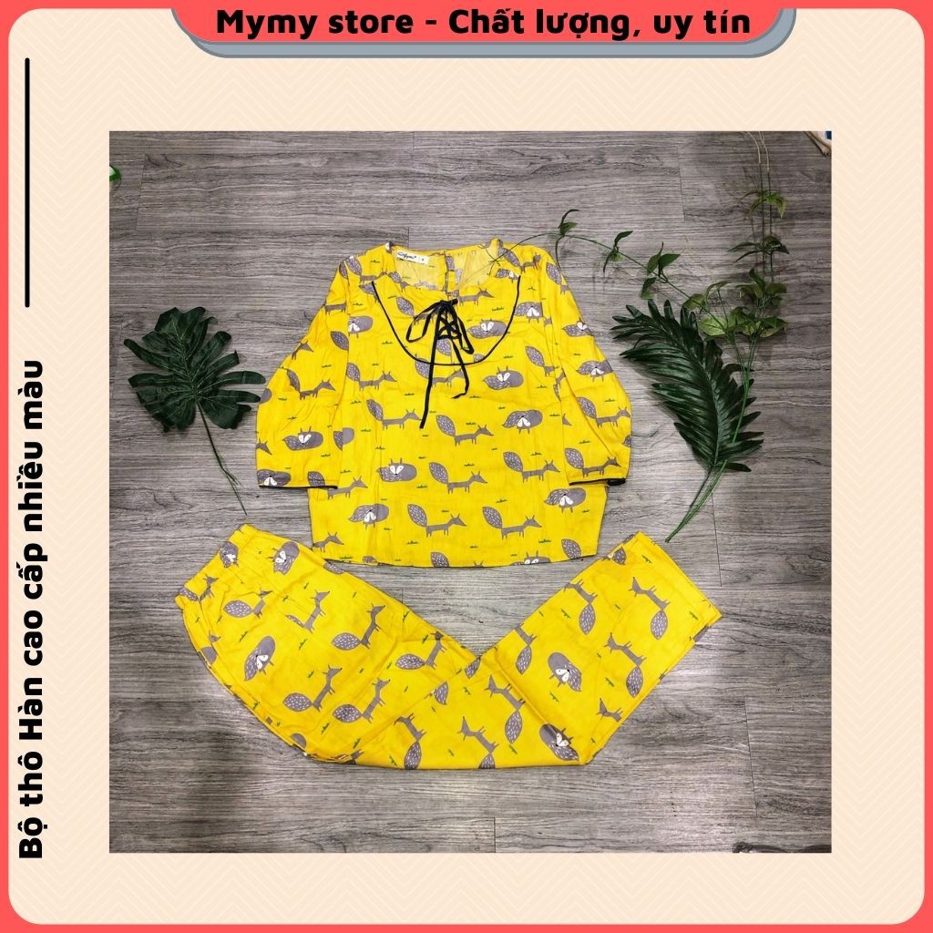 Đồ bộ nữ - Bộ mặc nhà thu đông chất thô Hàn tay lỡ quần dài nhiều màu hàng thiết kế cao câp