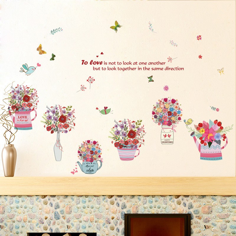 Decal dán tường - Giấy dán tường - Hoa xinh XL7218 - flowerdecal