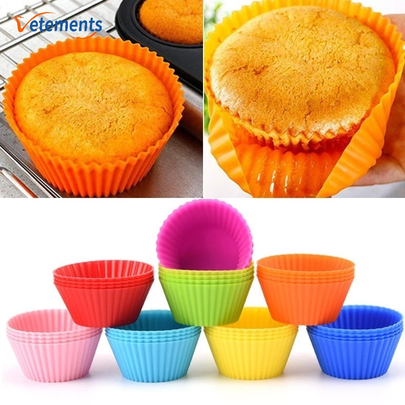 1 Khuôn Silicone Tròn Làm Bánh Tạo Hình Trái Tim DIY