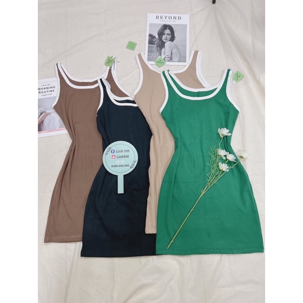 VÁY BODY SÁT NÁCH DÁNG NGẮN LEN TĂM ULZZANG