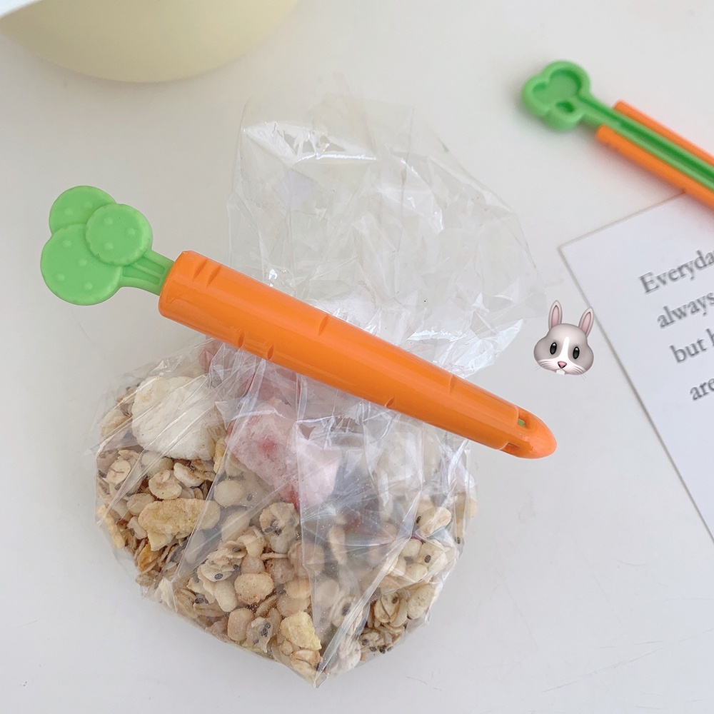 Set 5 Kẹp Niêm Phong Túi Thức Ăn Hình Cà Rốt Dễ Thương