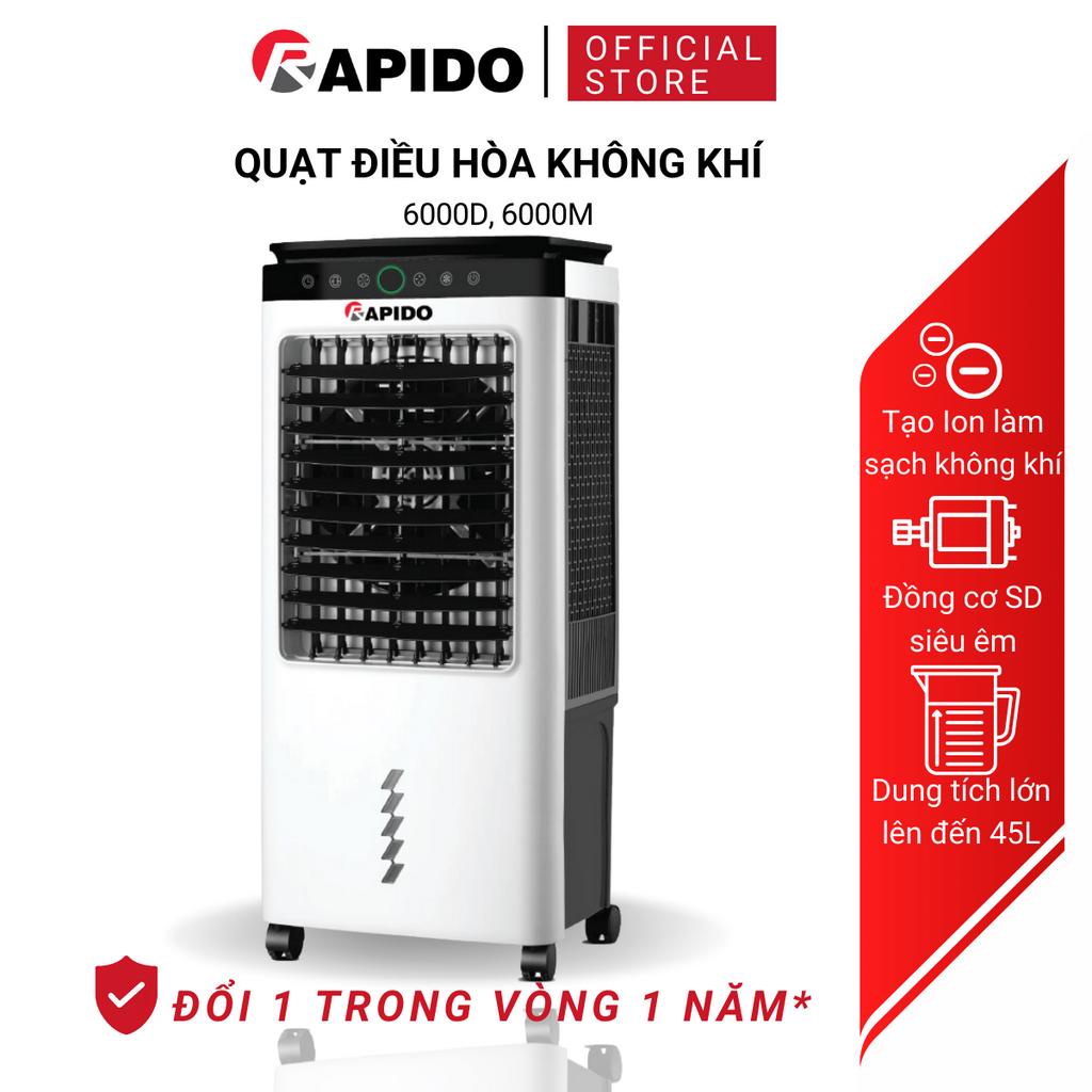 Quạt điều hòa Turbo 6000D, 6000M chính hãng của Rapido, bảo hành toàn quốc 1 năm, tặng kèm 2 khay nước