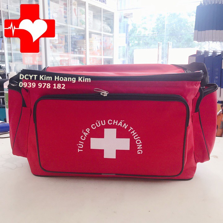 Túi cứu thương - túi y tế màu đỏ cao cấp cỡ lớn Size L (30x20x20cm)