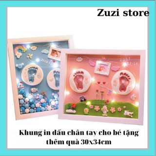 (IN ẢNH)Khung ảnh in dấu vân chân tay cho bé lưu giữ kỉ niệm đầu đời
