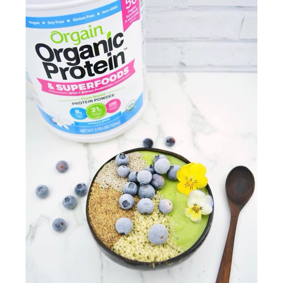 Orgain Protein organic Bột Đạm Làm Bánh Pha Sữa hữu cơ thực vật SuperFood, Vanilla Bean Vegan, Non GMO | BigBuy360 - bigbuy360.vn