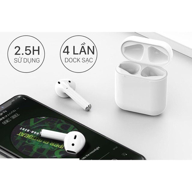 Tai Nghe Không Dây Bluetooth Iphone I12 TWS - Airpods 2 - Âm Thanh True Wireless Gaming