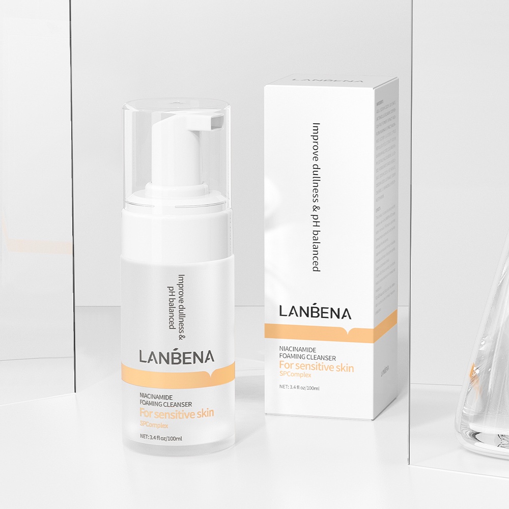Sữa rửa mặt LANBENA Niacinamide Tạo Bọt Làm Sạch Sâu và trắng Sáng da dưỡng ẩm Làm Sạch 100ml