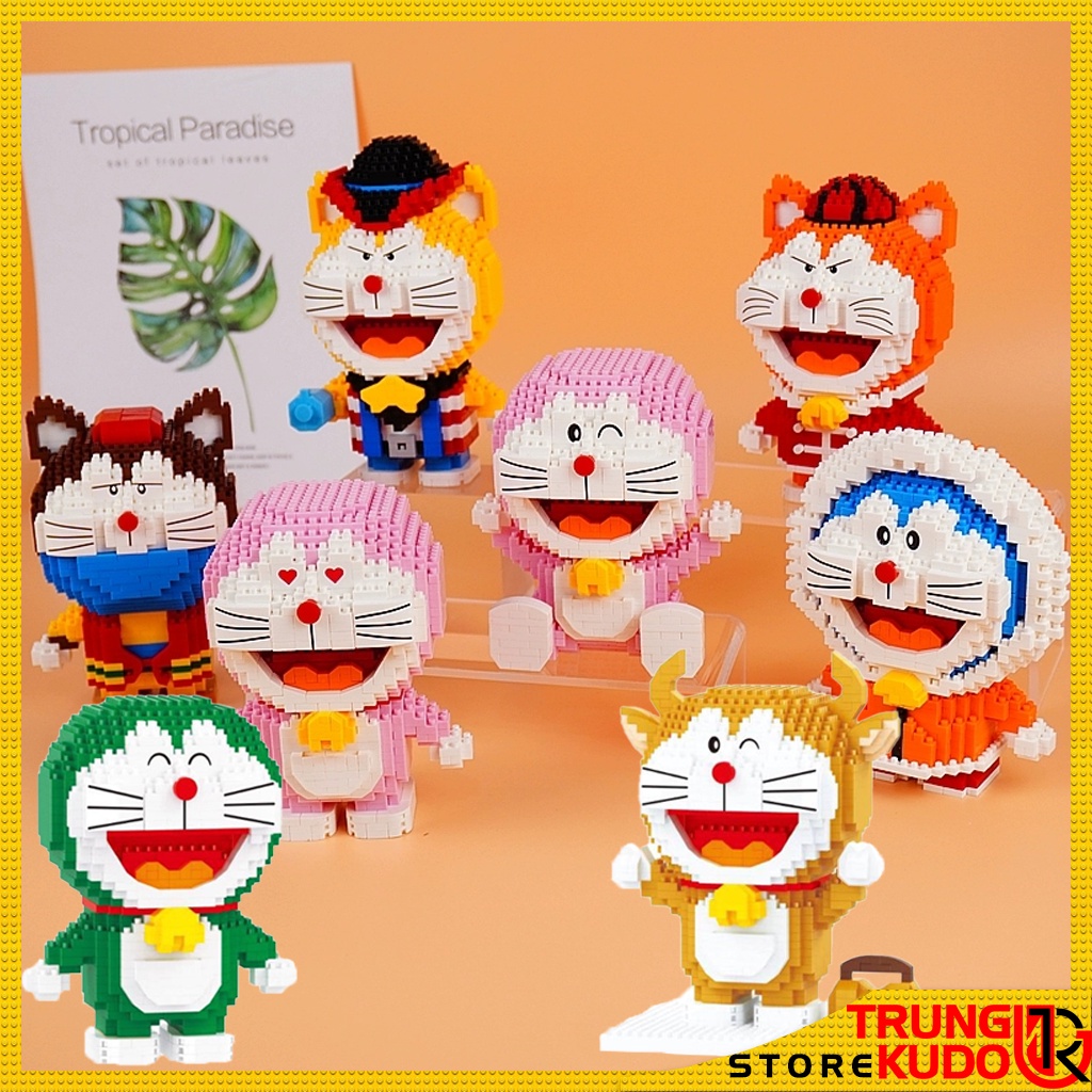 Mô hình Doremon nhiều mẫu dạng Đồ chơi xếp hình dùng làm quà tặng, đồ Decor