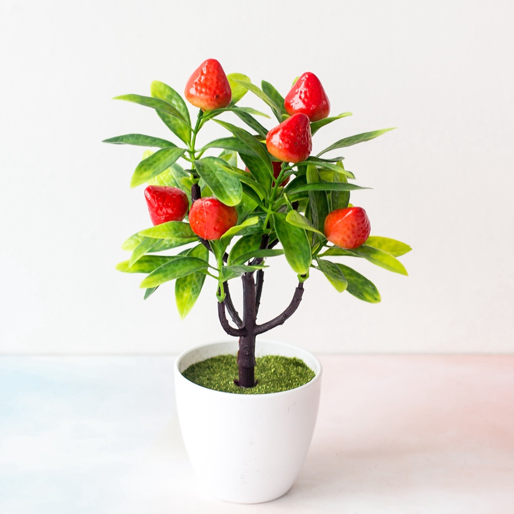 Chậu cây nhân tạo chất liệu nhựa sống động như thật độc đáo trang trí đám cưới