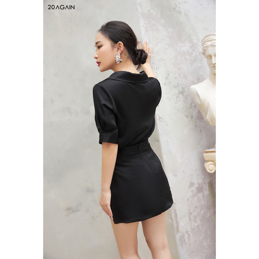 Áo sơ mi nữ công sở 2 hàng khuy 20 Again ASA1107 | BigBuy360 - bigbuy360.vn