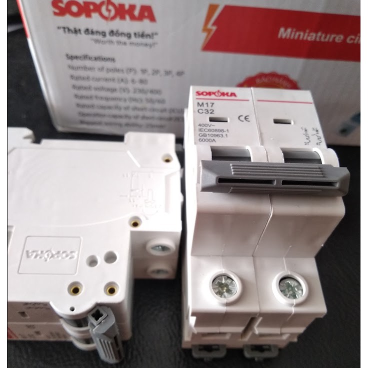 Aptomat Sopoka MCB 2 pha 32A