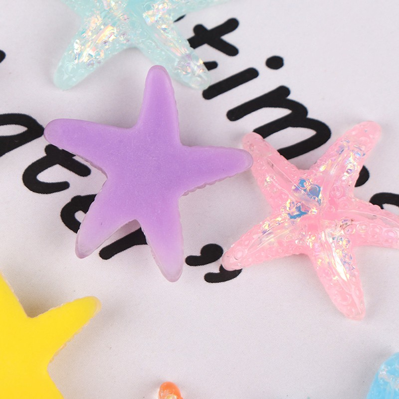 Bộ 5 Vỏ Sò / Sao Biển / Vỏ Sò Bằng Nhựa Resin Nhiều Màu Dùng Làm Đồ Thủ Công