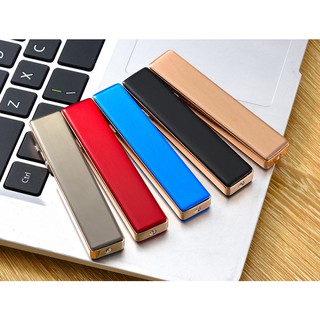 Hộp quẹt sạc USB siêu mỏng màu Đồng