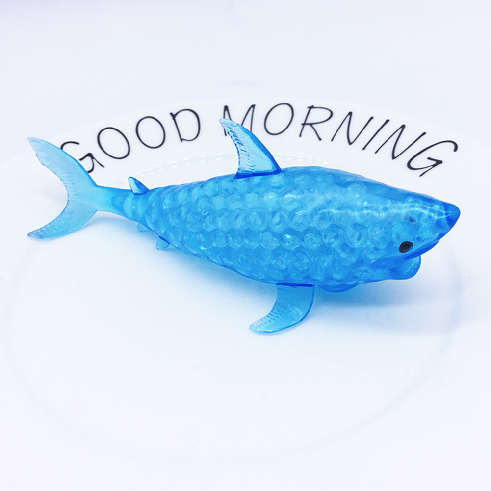 Đồ chơi bóp mềm dẻo giảm căng thẳng hình chú cá mập 14cm