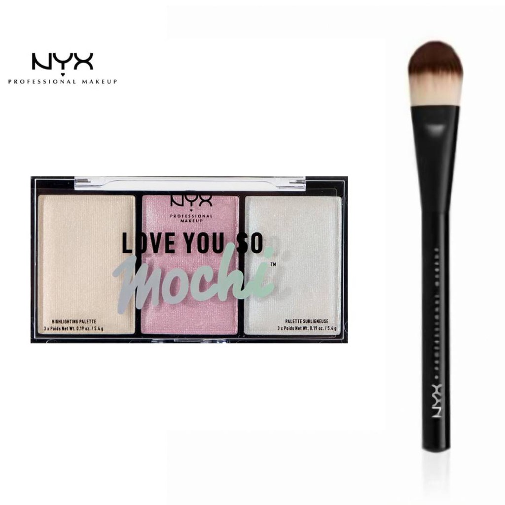 Nyx Bundle - Love You So Mochi Highlight Glam Arcade + Nyx Pro Brush 07