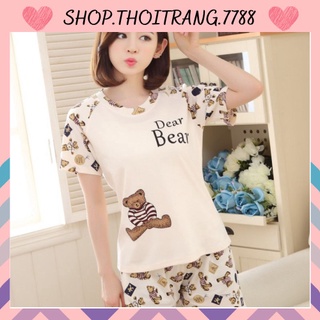Bộ mặc nhà cộc tay cotton mềm mịn gấu