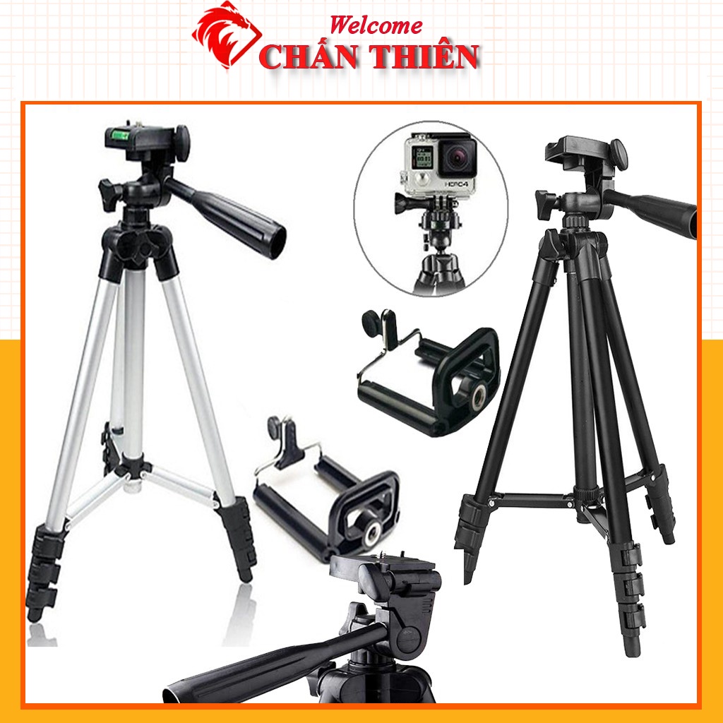 Giá đỡ điện thoại Tripod 3 chân kẹp điện thoại livestreams quay video đa năng Phụ Kiện Chấn THiên