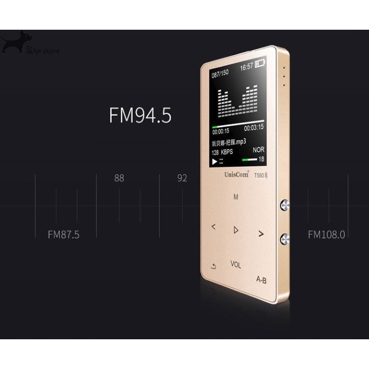 [Mã 155Elsale Giảm 7% Đơn 300K] [Bảo Hành 1 Đổi 1] Máy Nghe Nhạc Lossless Bluetooth Uniscom T580 8Gb