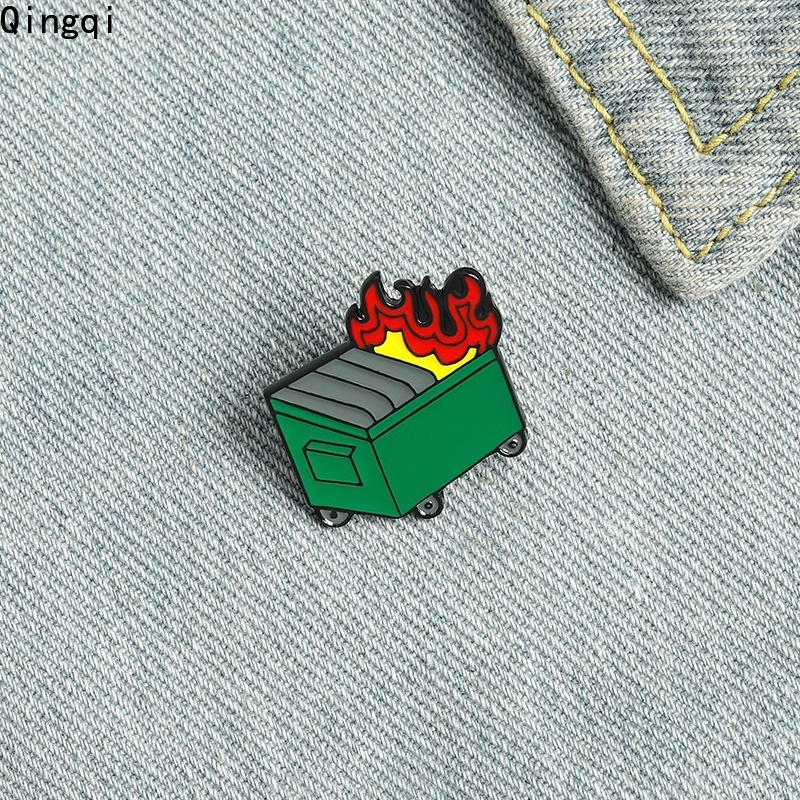 Ghim cài áo Miss Zoe hình thùng rác hoạt hình vui nhộn