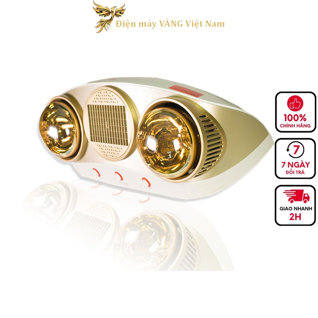 Đèn sưởi nhà tắm Braun Kohn Luxury KU02PG 2 bóng, có quạt