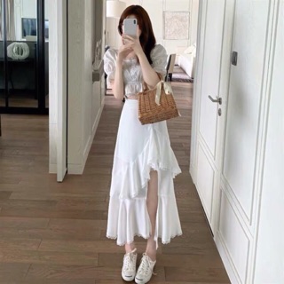 [ ORDER ] Set áo váy trắng thời trang ulzzang tiểu thư