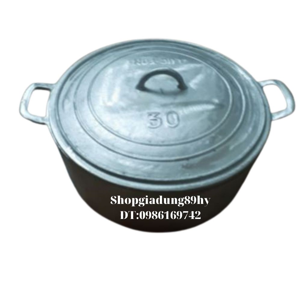 Nồi gang đúc thủ công, nồi gang nấu cơm, nấu cơm cháy đk 18cm-30cm