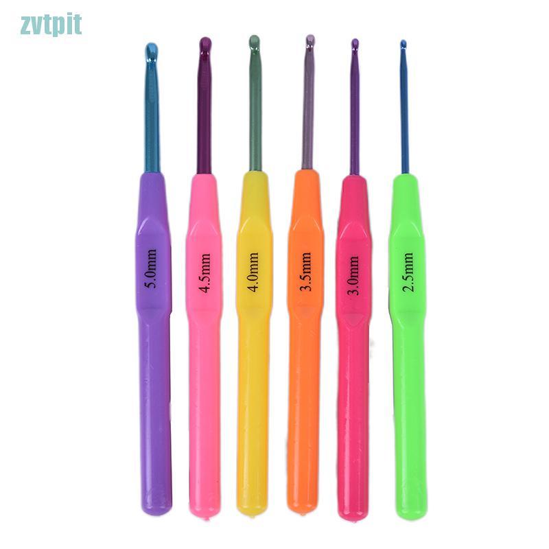Set 6 Kim Móc Len Bằng Nhôm Tay Cầm Nhựa Đa Năng Tiện Dụng