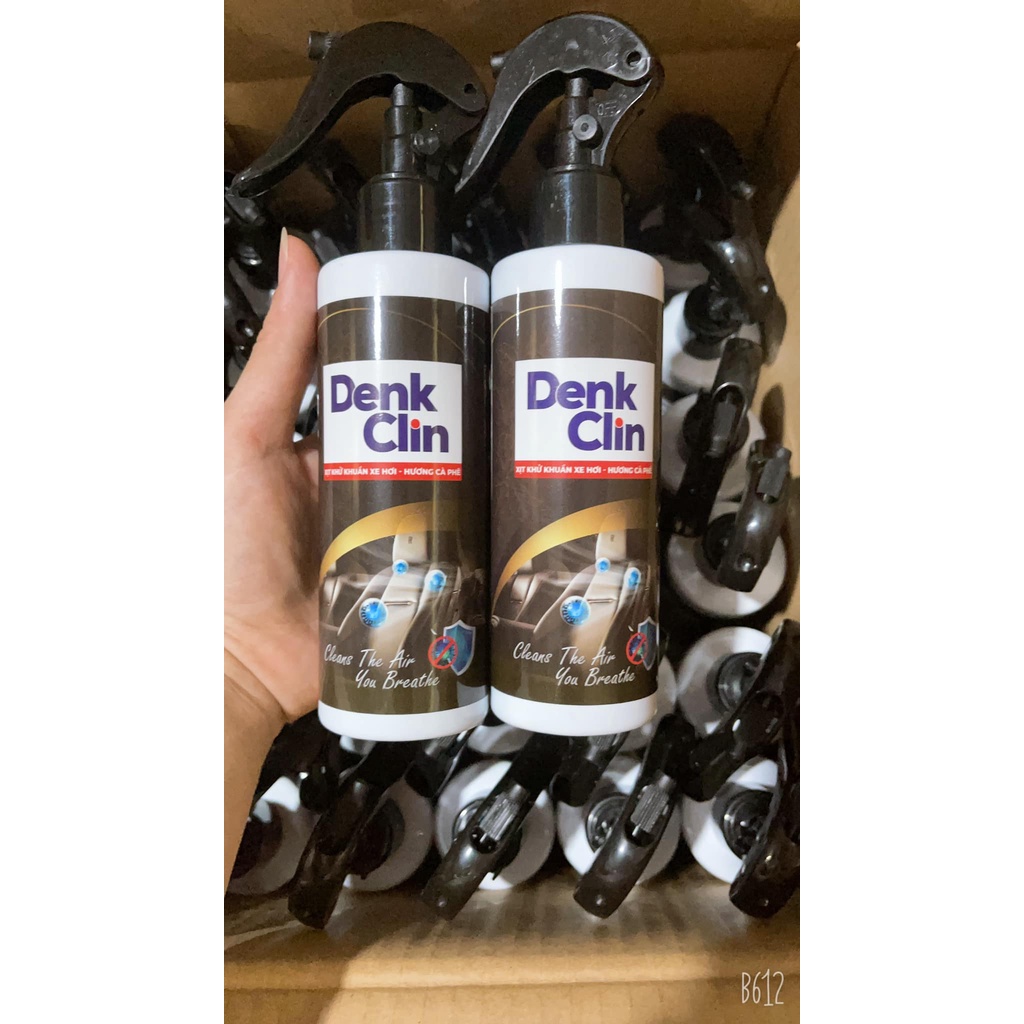 XỊT KHỬ KHUẨN Ô TÔ, XE HƠI DENKCLIN MÙI CÀ PHÊ THƠM DỊU - 200ML