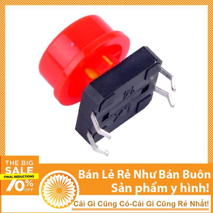 Vỏ Nút Nhấn B3F 10mm - Tròn Màu Đỏ (Chưa có nút nhấn)