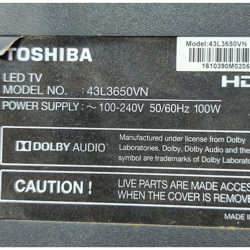Bo mạch tivi TOSHIBA 43L3650 43L3650VN
