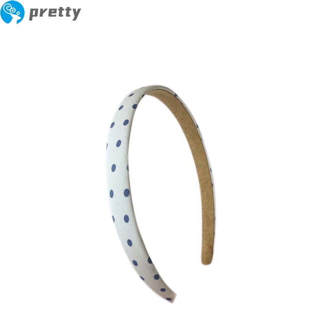 Băng đô cài tóc vải họa tiết hoa/ chấm bi/ kẻ sọc tông màu xanh dương phong cách retro dễ phối đồ xinh xắn