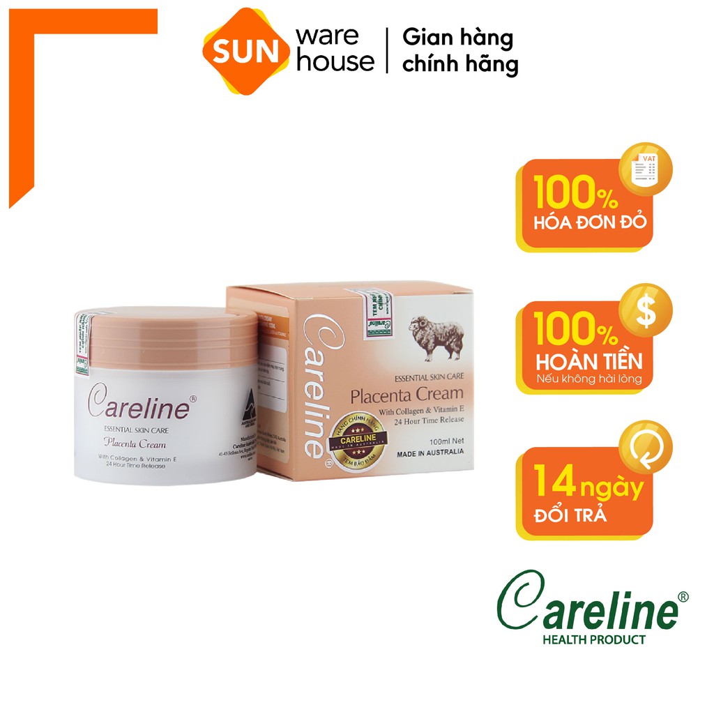 Kem Dưỡng Da Nhau Thai Cừu CARELINE Placenta Cream Giúp Dưỡng Ẩm, Ngăn Ngừa Vết Nhăn 100ml