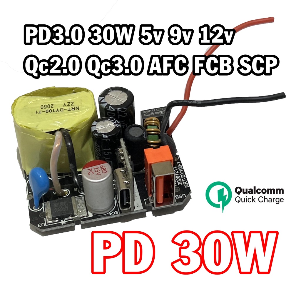 Adapter sạc nhanh PD 30W 5V 9V 12V tháo máy