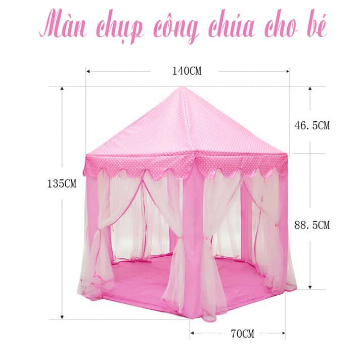 LỀU LỤC GIÁC QUÂY RÈM CÔNG CHÚA CHẤT LIỆU VẢI COTTON BỀN  ĐẸP NHƯ TRONG CỔ TÍCH