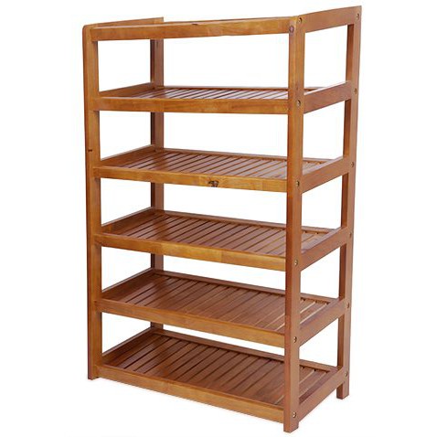 Kệ dép gỗ cao su kích thước 6 tầng rộng 60cm - Gía để giày dép 47wood