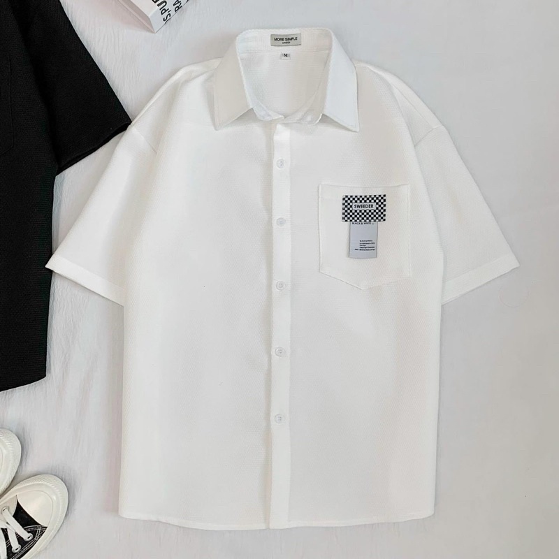 Áo Sơ Mi Tay Ngắn MIN Form Rộng Phong Cách Ulzzang - 84unisex