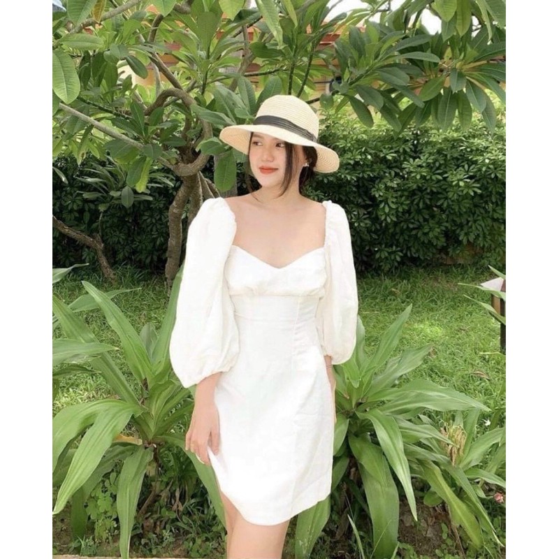 Đầm Xinh LYLY MINI DRESS Thiết kế hở lưng đan dây thanh lịch chất linen thun dày dặn có sẵn mút ngực | BigBuy360 - bigbuy360.vn