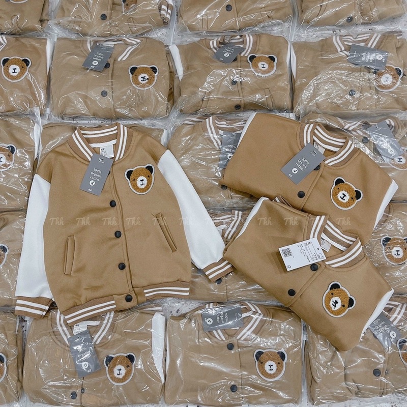 Áo bomber nâu gấu cho bé