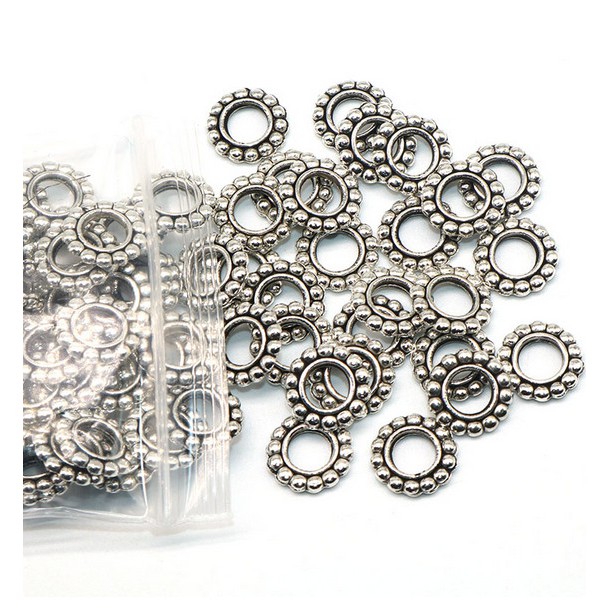 Bộ 50 Hạt Xâu Làm Trang Sức Hình Bánh Xe Lớn 10Mm Kiểu Vintage