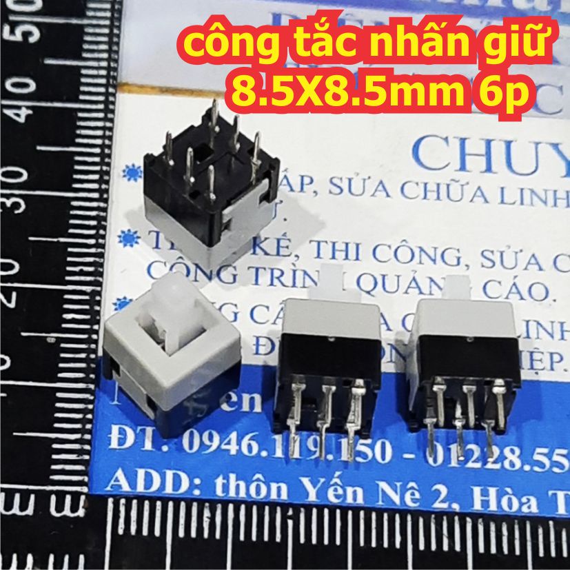 10 cái công tắc nút nhấn giữ / nhả mini dùng trong đồng hồ vạn năng 8.5mm 8.5x8.5mm 6p 6 chân kde2092