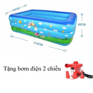 Bể bơi 2m1 3 tầng + bơm điện