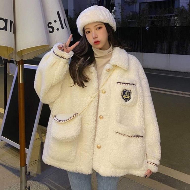 Áo lông tiểu trắng thư kèm túi xích HD