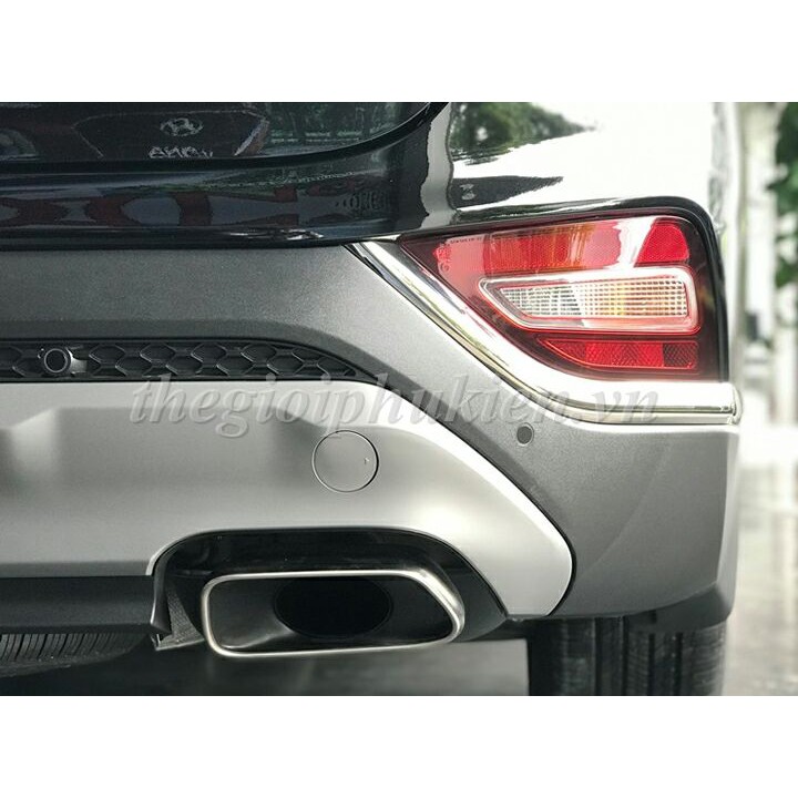 Hyundai Santafe 2019 - Bộ sản phẩm ốp bảo vệ đèn gầm trước, gầm sau MẠ CROM