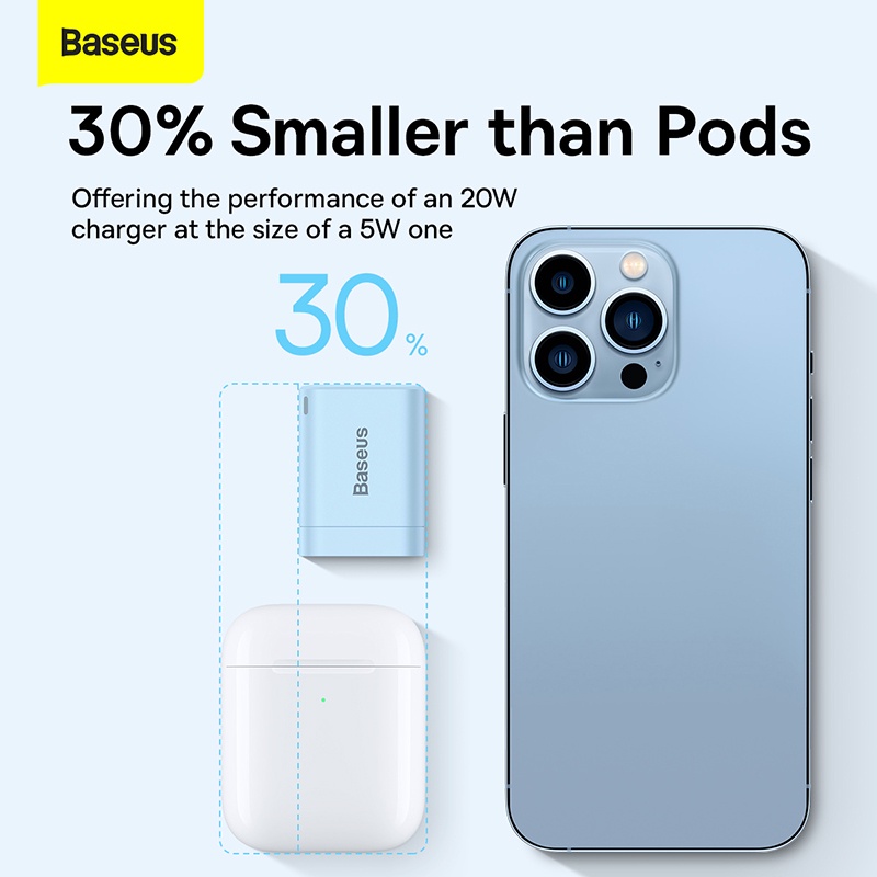 [Mã ELBMO2 giảm 12% đơn 500K] Củ sạc BASEUS Super Si Pro 20W USB C thích hợp cho iPhone 13 12