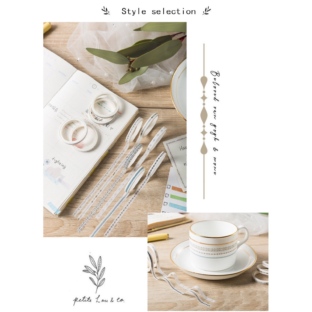 Set 10 Cuộn Băng Keo Dán Trang Trí Sổ Tay diy Cho Học Sinh